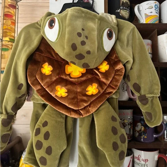 Disney Olive Green and Brown Squirt Turtle Costume Hoodie & Pants 12 months - Picture 7 of 9